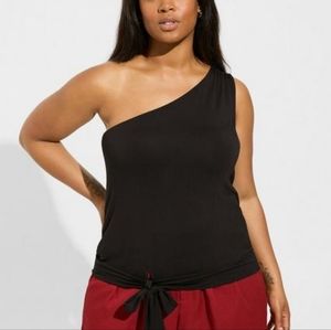 🎊Super Soft One Shoulder Tie Front Crop Top. Size 4